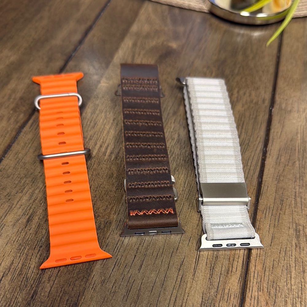 Apple Ultra 1 & 2 Watch Bands - Orange, Brown, Silver